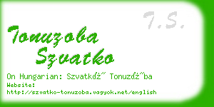 tonuzoba szvatko business card
